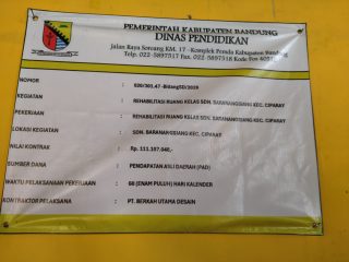BONGKAR! Proyek Rehabilitasi SDN Baranangsiang Rp111 Juta Jadi Sorotan, Dugaan Material Tak Sesuai dan Pengawasan Dipertanyakan