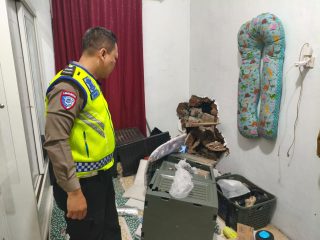 Satlantas Polresta Tangerang Tangani Laka Lantas Forklift Tabrak Rumah di Kronjo Sesuai Prosedur