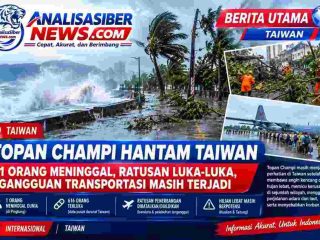 TOPAN CHAMPI HANTAM TAIWAN: 1 ORANG MENINGGAL, RATUSAN LUKA-LUKA, GANGGUAN TRANSPORTASI MASIH TERJADI