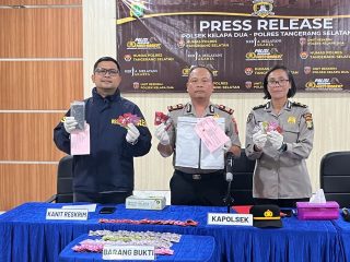 Polsek Kelapa Dua Ungkap Dugaan Peredaran Narkotika Etomidate, 120 Catridge Liquid Fox Diamankan
